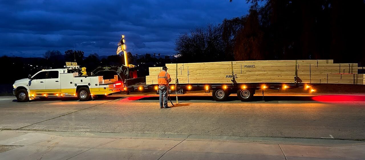 wood trusses on truck